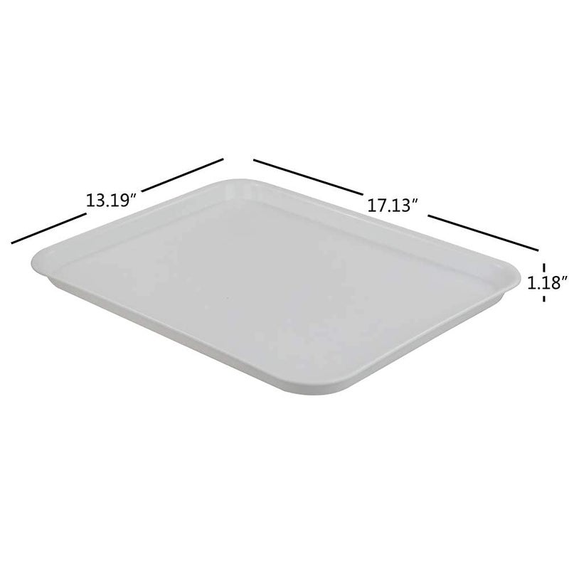 Ponpong White Large Plastic Fast Food Serving Tray, Rectangle, 6 Packs - Image 4